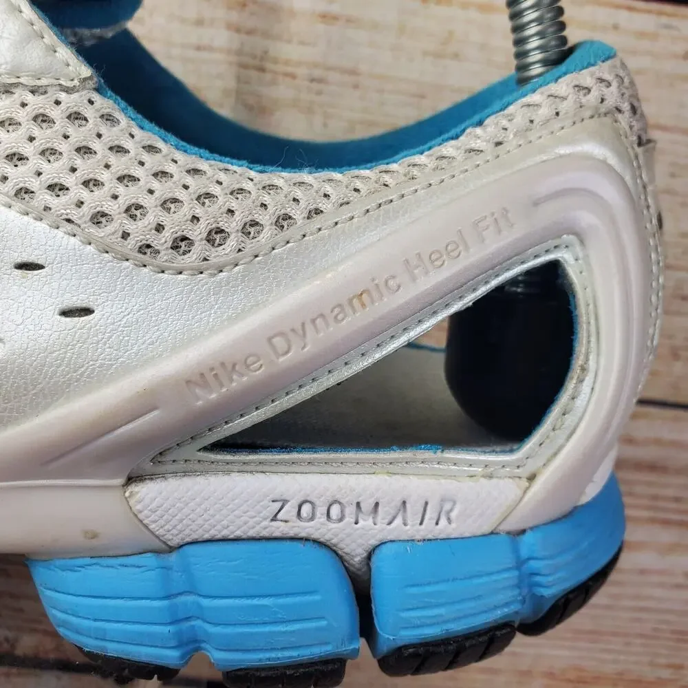 Nike Sneakers Silver Blue Mesh Zoom Air Hot Shot Dynamic Heel Running Women's 8
